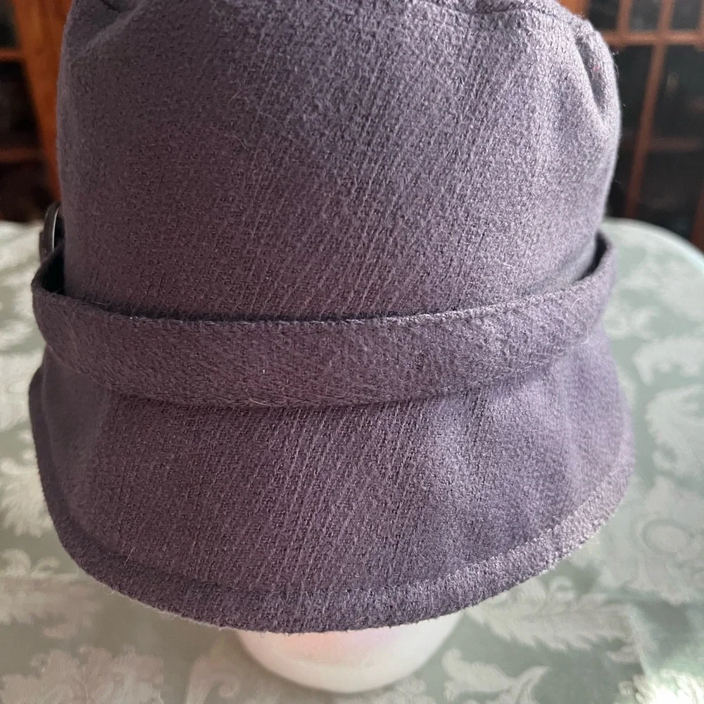 Grey Hat with Rhinestone Accent